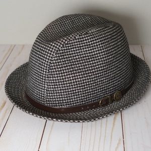 Goorin Bros Alfonso D'este Fedora size 7 3/8 houndstooth Italy dapper heritage